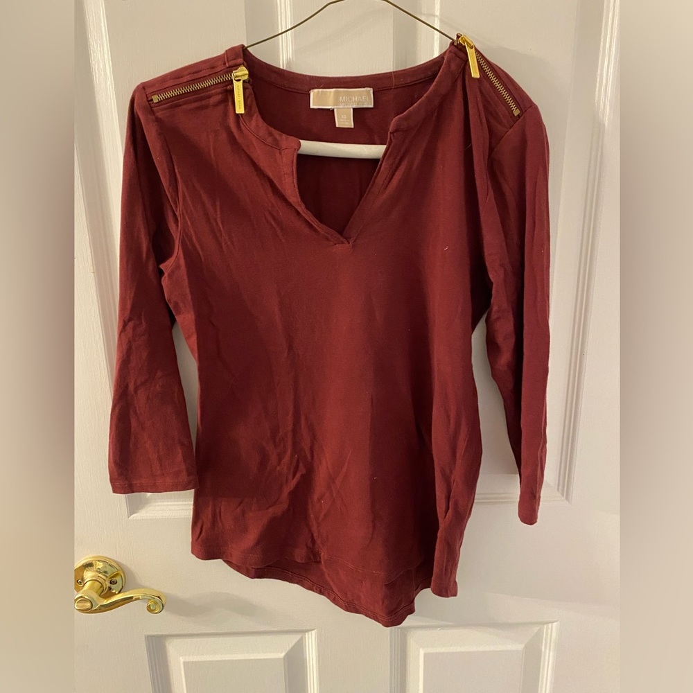Burgundy, Michael Kors blouse, size xs